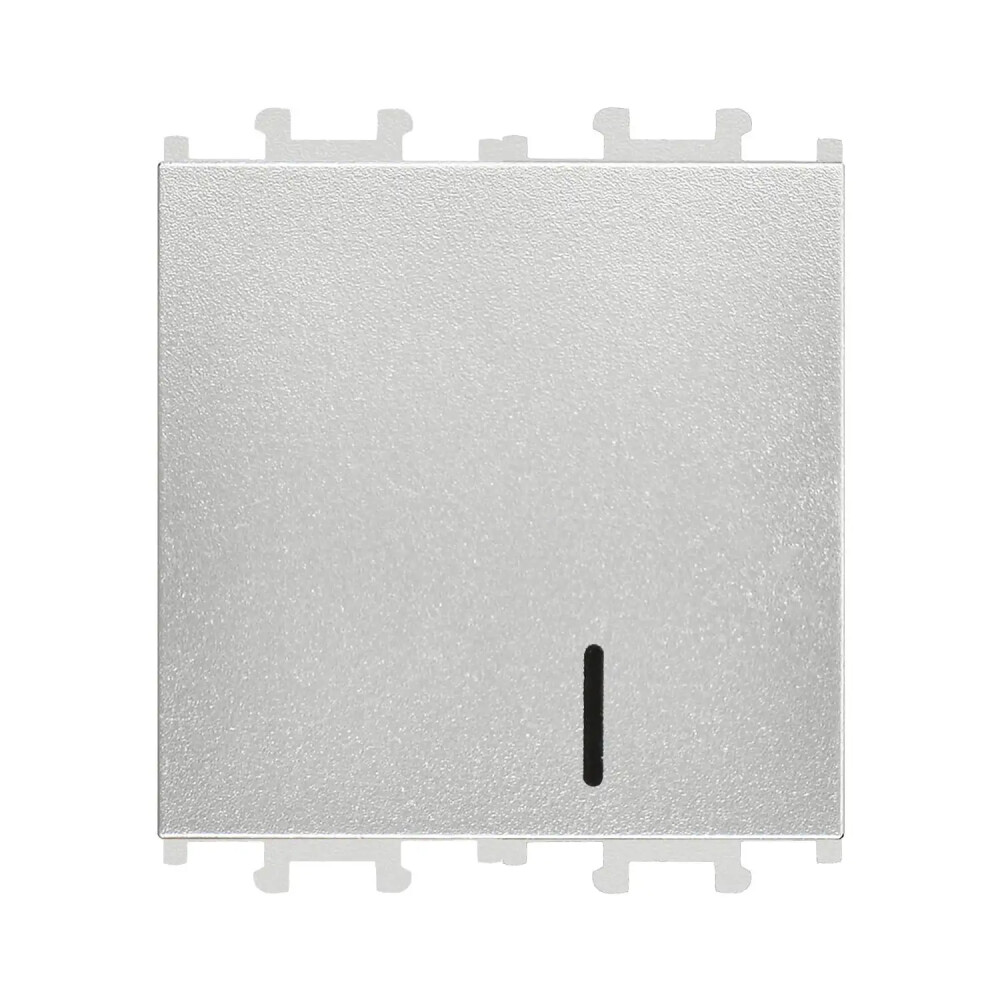 Domino Nötrlü Işıklı Anahtar Geniş, 2M, Gümüş (Mekanizma + Tuş/Kapak) - Günsan Elektrik