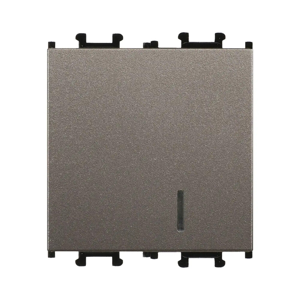 Domino Nötrlü Işıklı Anahtar Geniş, 2M, Mocha (Mekanizma + Tuş/Kapak) - Günsan Elektrik