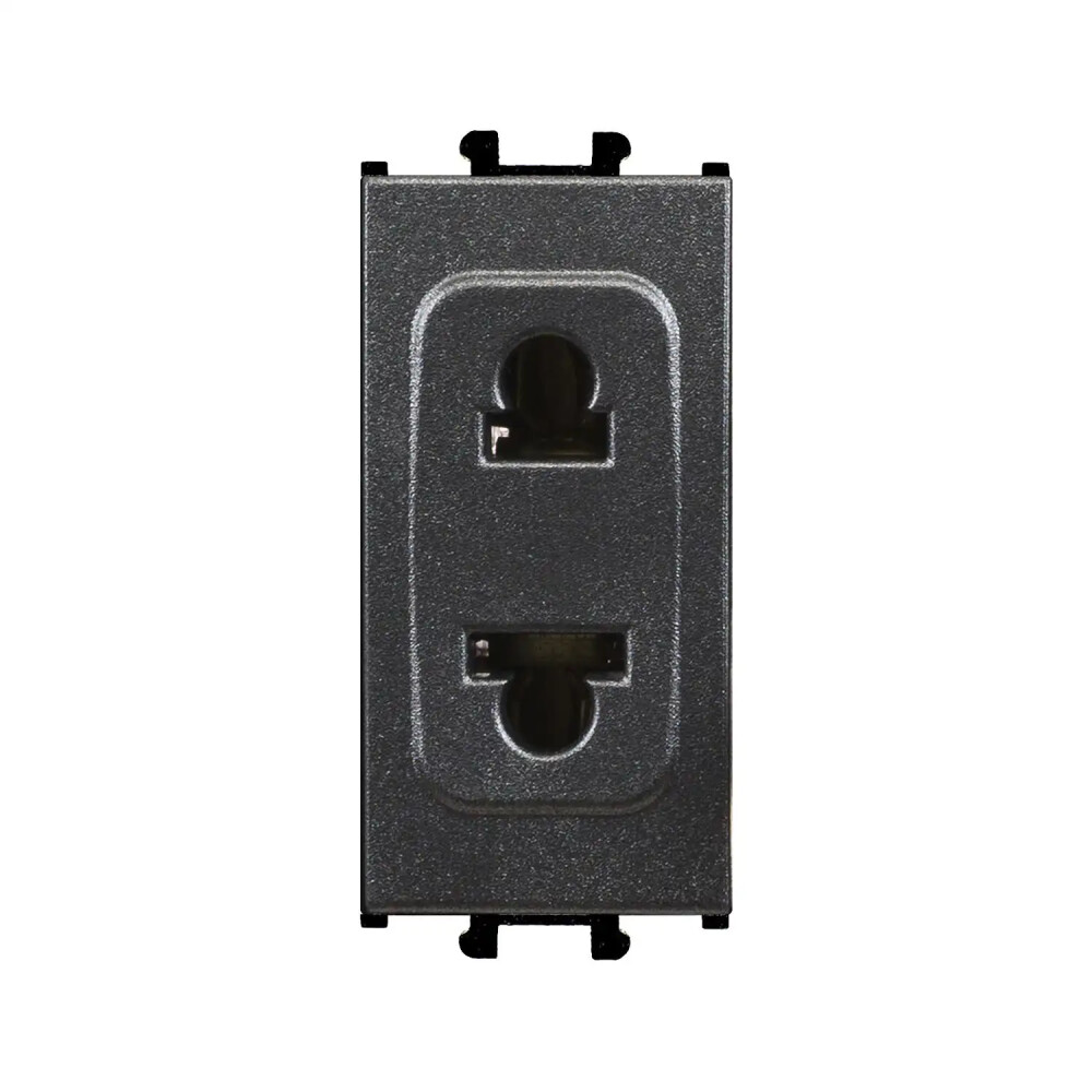 Domino Priz (Cihaz Tipi), 1M, Füme (Mekanizma + Tuş/Kapak) - Günsan Elektrik