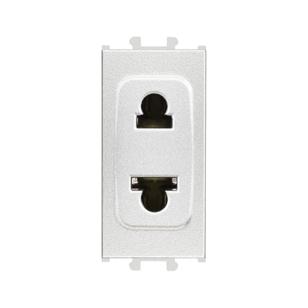 Domino Priz (Cihaz Tipi), 1M, Gümüş (Mekanizma + Tuş/Kapak) - Günsan Elektrik