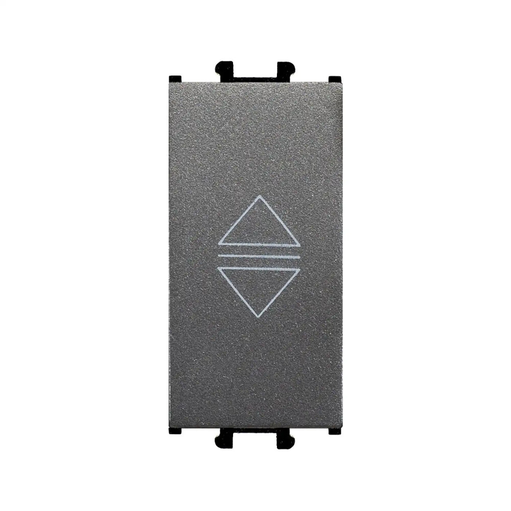 Domino Tekli Stor/Jaluzi Butonu, 1M, Füme (Mekanizma + Tuş/Kapak) - Günsan Elektrik