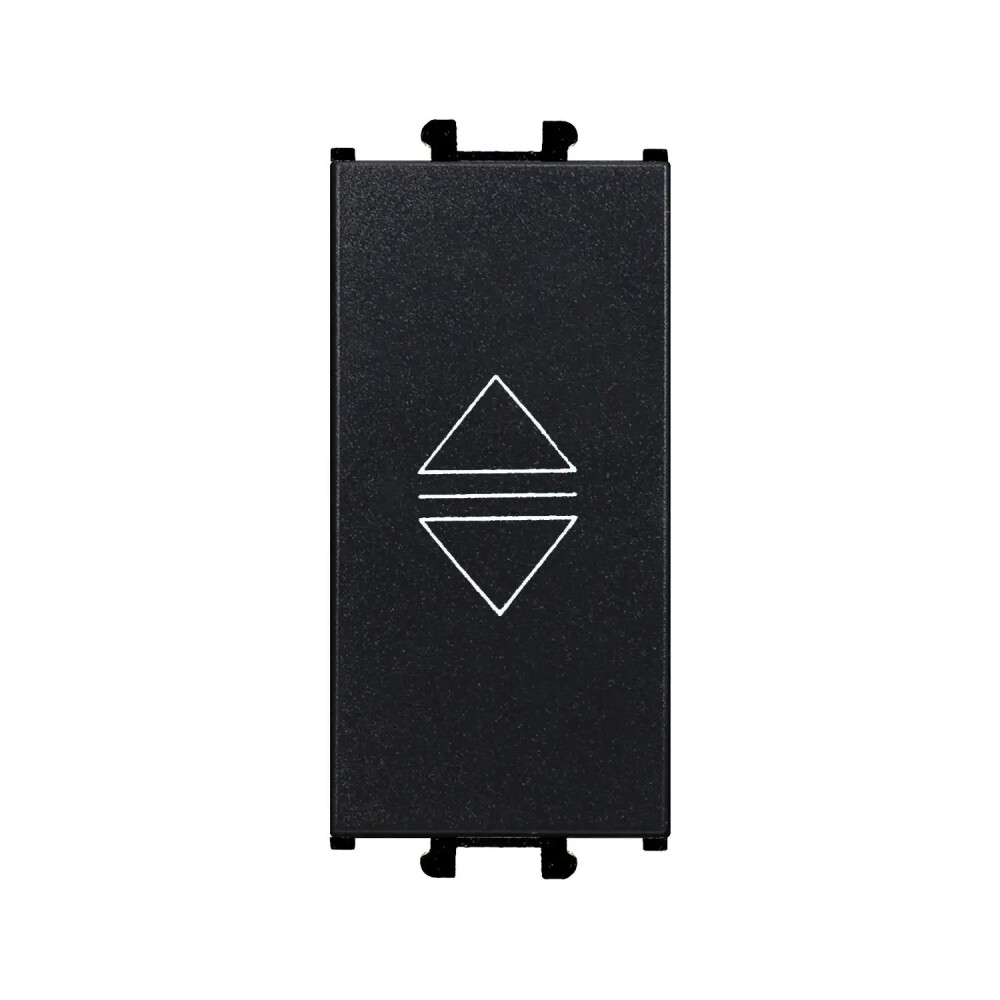 Domino Tekli Stor/Jaluzi Butonu, 1M, Siyah (Mekanizma + Tuş/Kapak) - Günsan