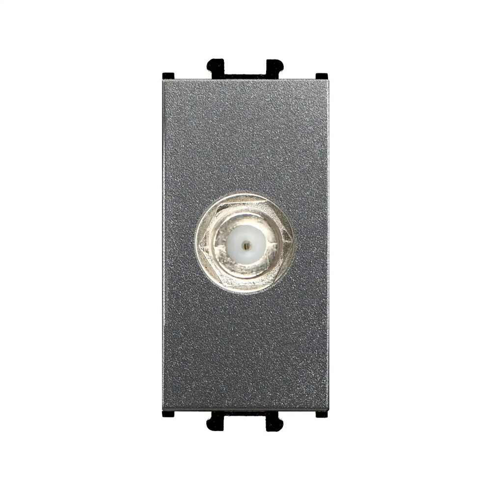 Domino Tekli Uydu Prizi, F Tipi, 1M, Füme (Mekanizma + Tuş/Kapak) - Günsan