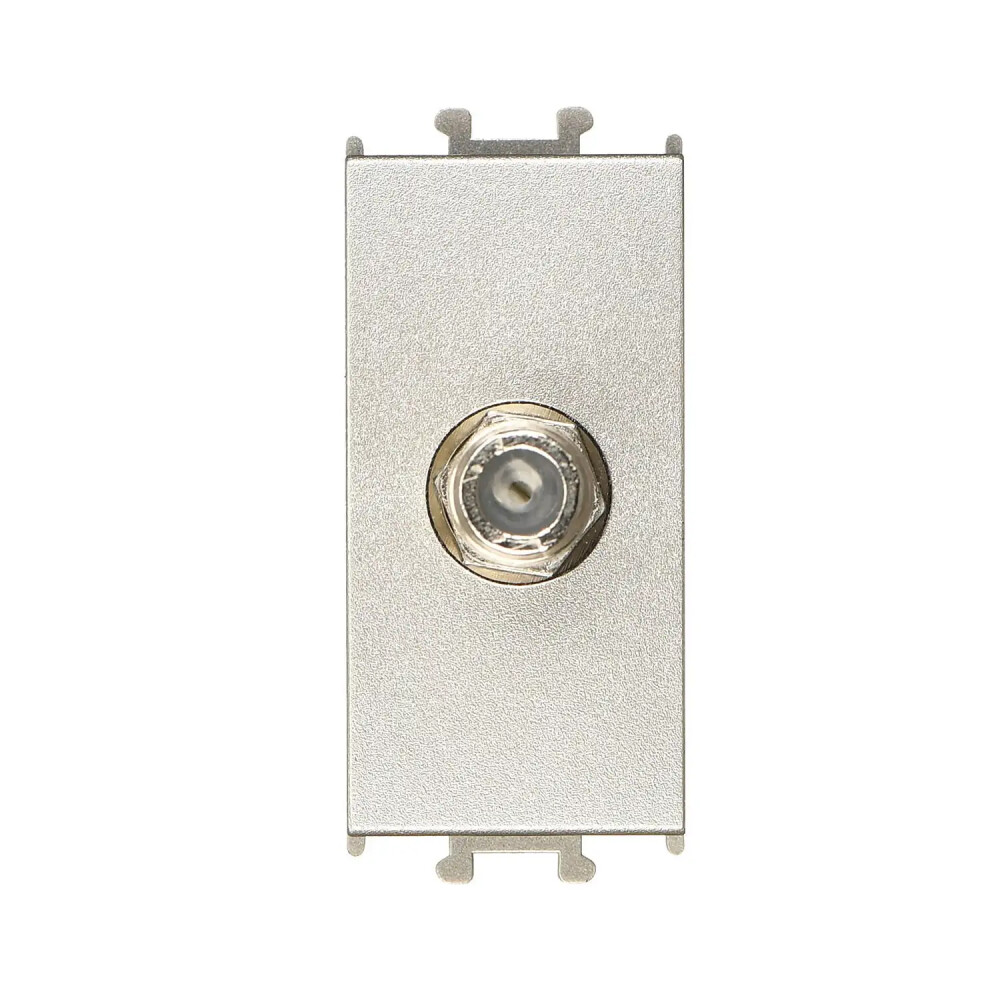 Domino Tekli Uydu Prizi, F Tipi, 1M, Metalik Bej (Mekanizma + Tuş/Kapak) - Günsan