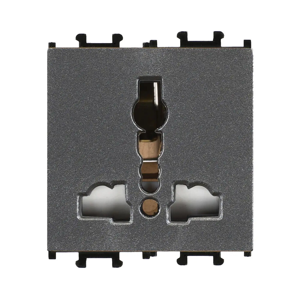 Domino Universal Priz, 2M, Füme (Mekanizma + Tuş/Kapak) - Günsan Elektrik