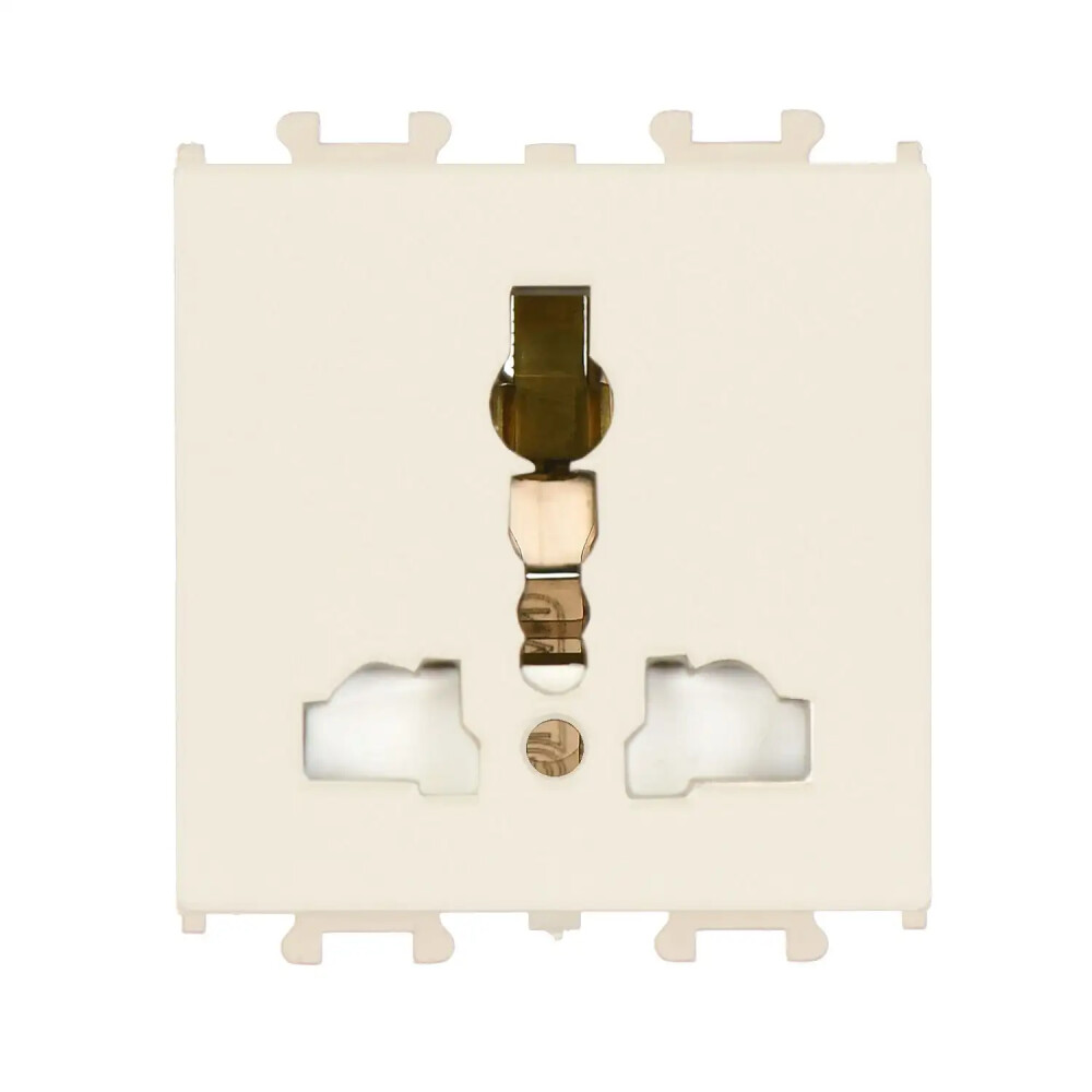Domino Universal Priz, 2M, Krem (Mekanizma + Tuş/Kapak) - Günsan Elektrik
