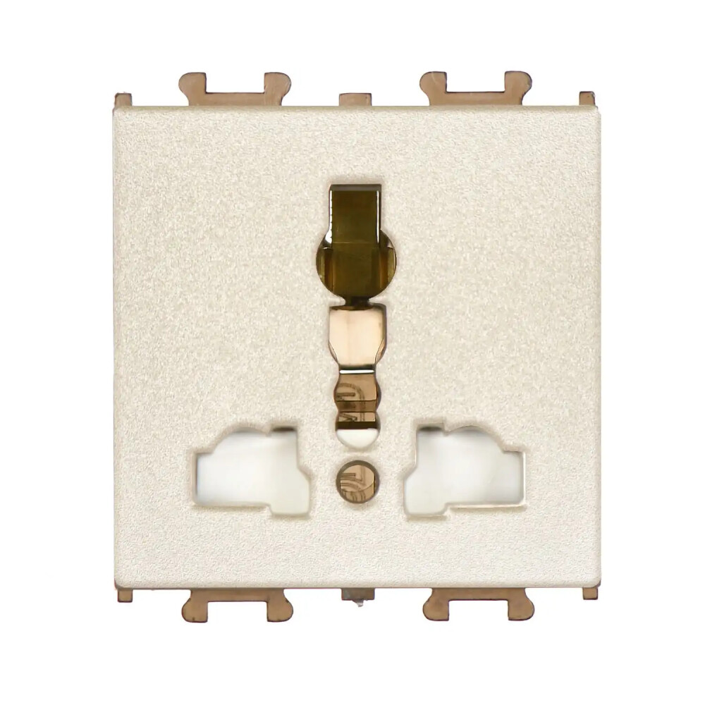 Domino Universal Priz, 2M, Metalik Bej (Mekanizma + Tuş/Kapak) - Günsan Elektrik