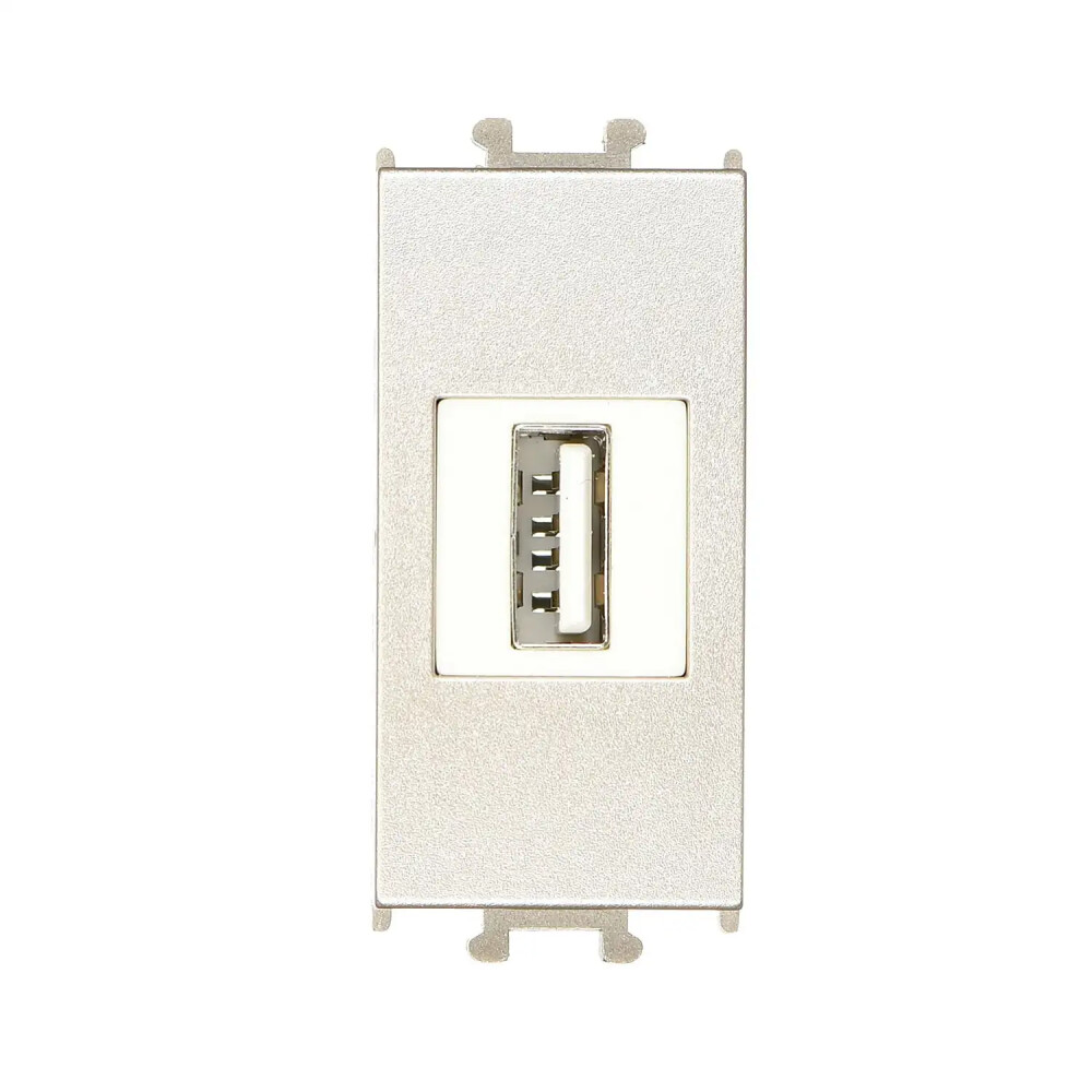 Domino USB Data Prizi, 1M, Metalik Bej (Mekanizma + Tuş/Kapak) - Günsan Elektrik