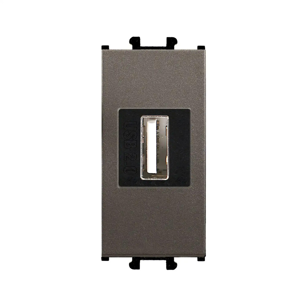 Domino USB Data Prizi, 1M, Mocha (Mekanizma + Tuş/Kapak) - Günsan Elektrik