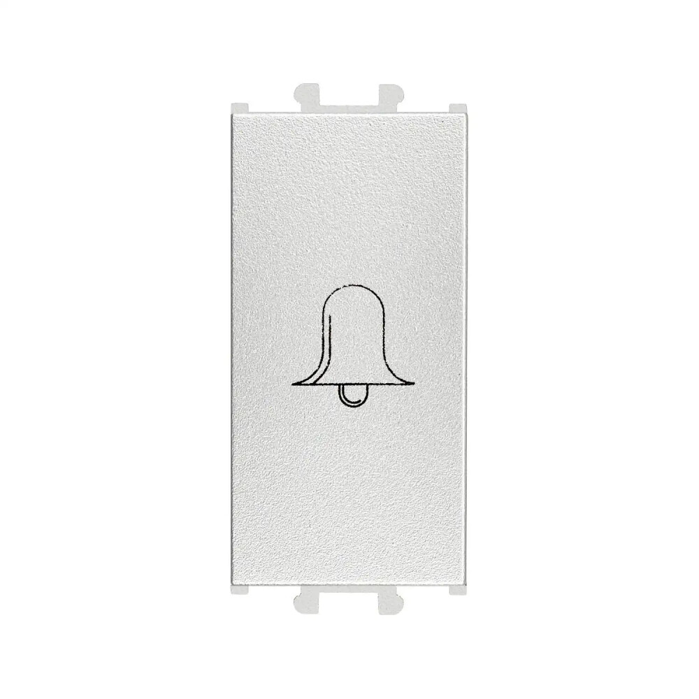 Domino Zil Butonu (220V), 1M, Gümüş (Mekanizma + Tuş/Kapak) - Günsan Elektrik