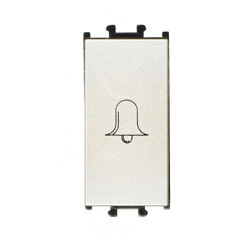 Domino Zil Butonu (220V), 1M, Metalik Bej (Mekanizma + Tuş/Kapak) - Günsan Elektrik