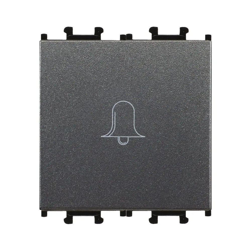 Domino Zil Butonu Geniş, 2M, Füme (Mekanizma + Tuş/Kapak) - Günsan Elektrik