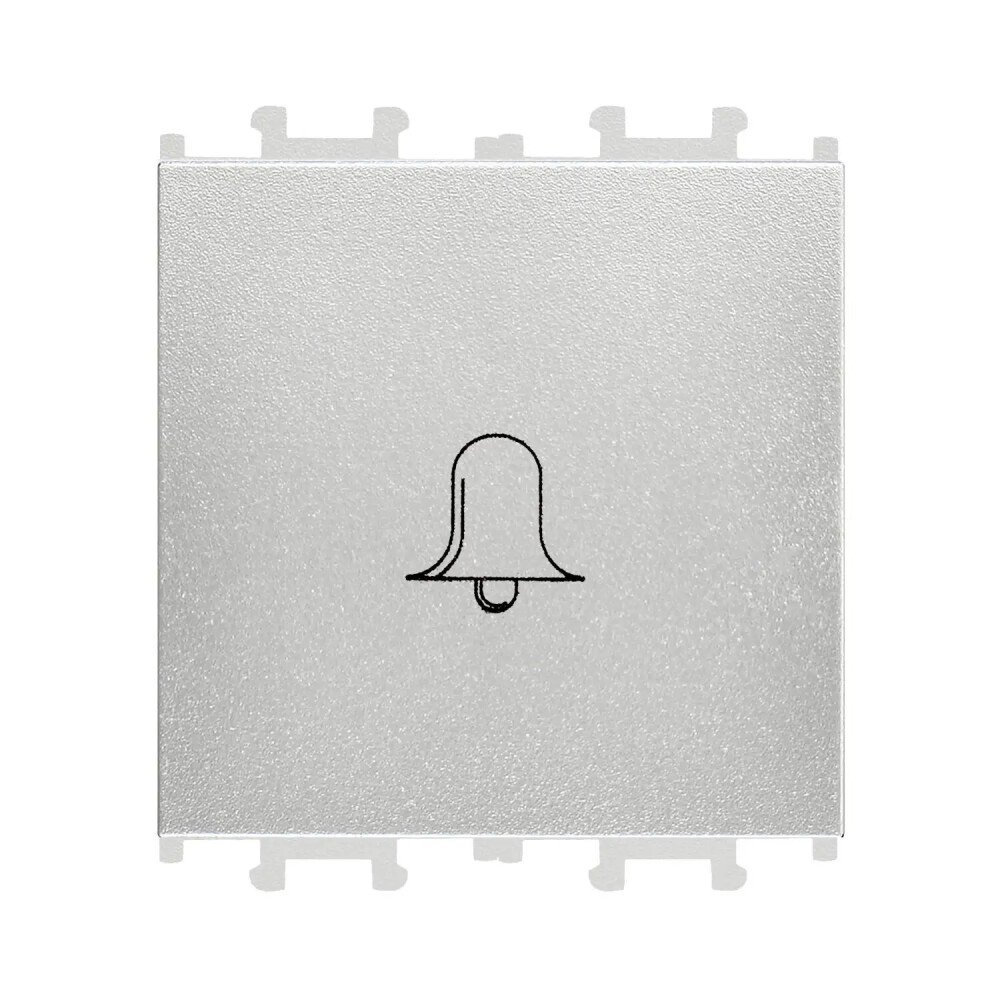 Domino Zil Butonu Geniş, 2M, Gümüş (Mekanizma + Tuş/Kapak) - Günsan Elektrik