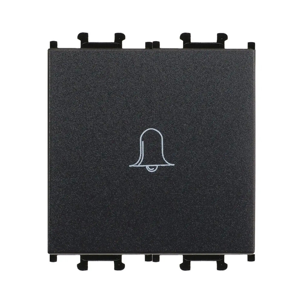 Domino Zil Butonu Geniş, 2M, Siyah (Mekanizma + Tuş/Kapak) - Günsan Elektrik