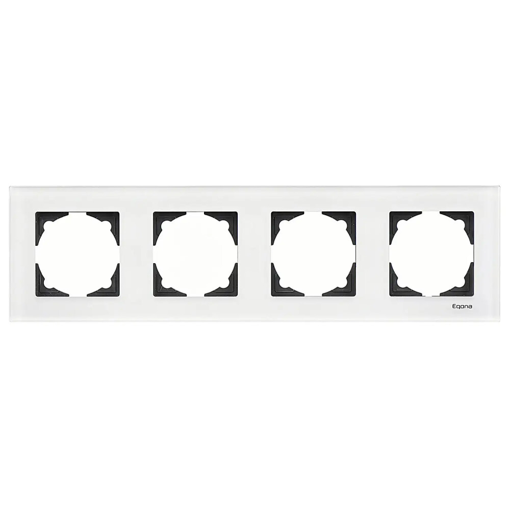 Eqona Noble Eqona Pleksi Dörtlü Çerçeve, Beyaz - Günsan Elektrik