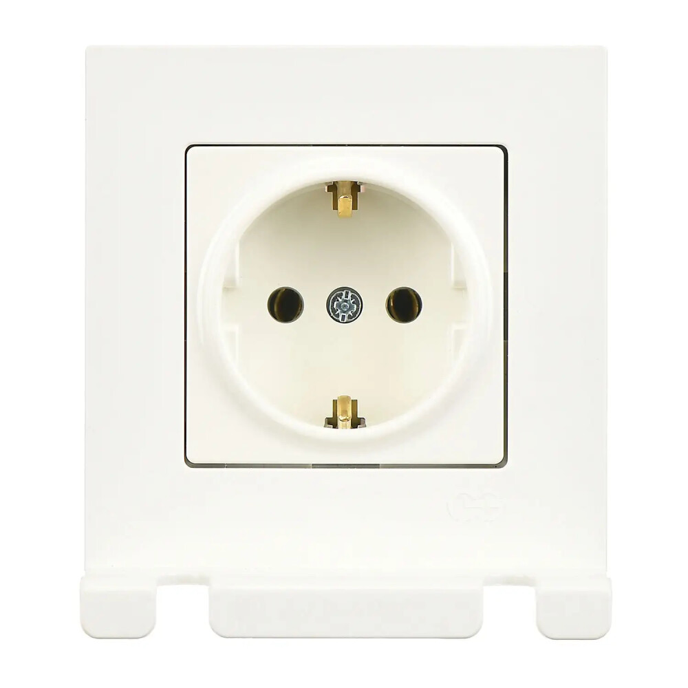 Eqona Pratik Fiş Tutucu Topraklı Priz, Fildişi Beyazı - Günsan