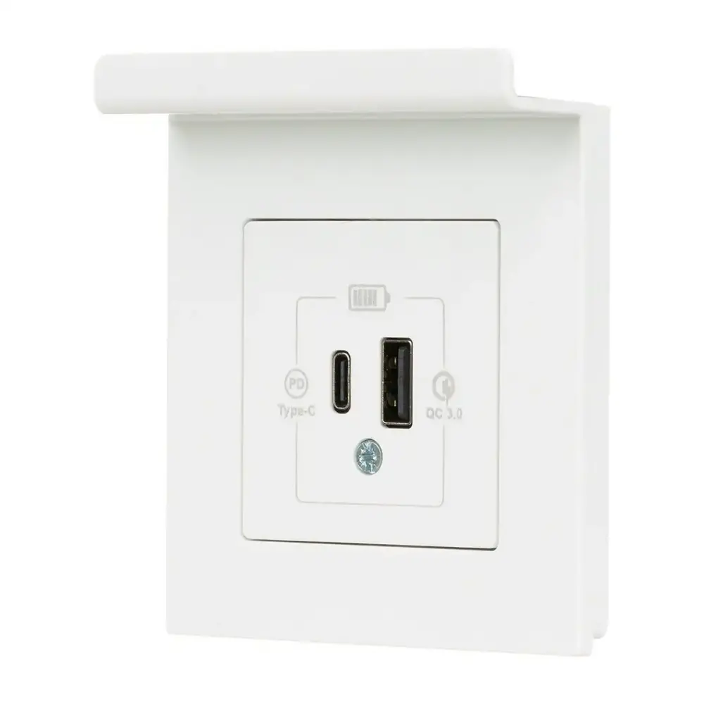 Eqona Pratik Telefon Tutucu 2 Çıkışlı USB Şarj Prizi, 20W, Type A + Type C, Beyaz - 2
