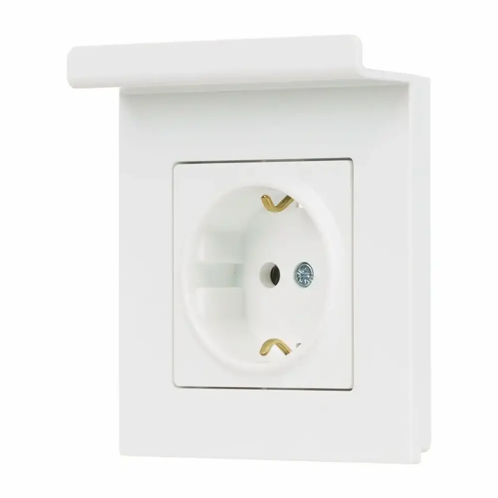 Eqona Pratik Telefon Tutucu Topraklı Priz, Beyaz - 2