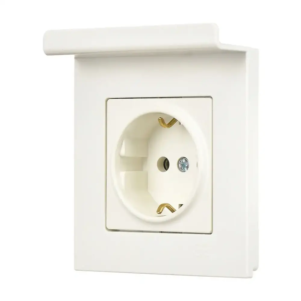 Eqona Pratik Telefon Tutucu Topraklı Priz, Fildişi Beyazı - 2