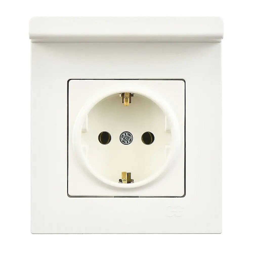 Eqona Pratik Telefon Tutucu Topraklı Priz, Fildişi Beyazı - Günsan