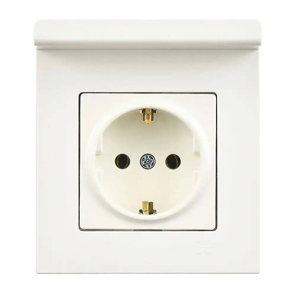 Eqona Pratik Telefon Tutucu Topraklı Priz, Fildişi Beyazı - 1