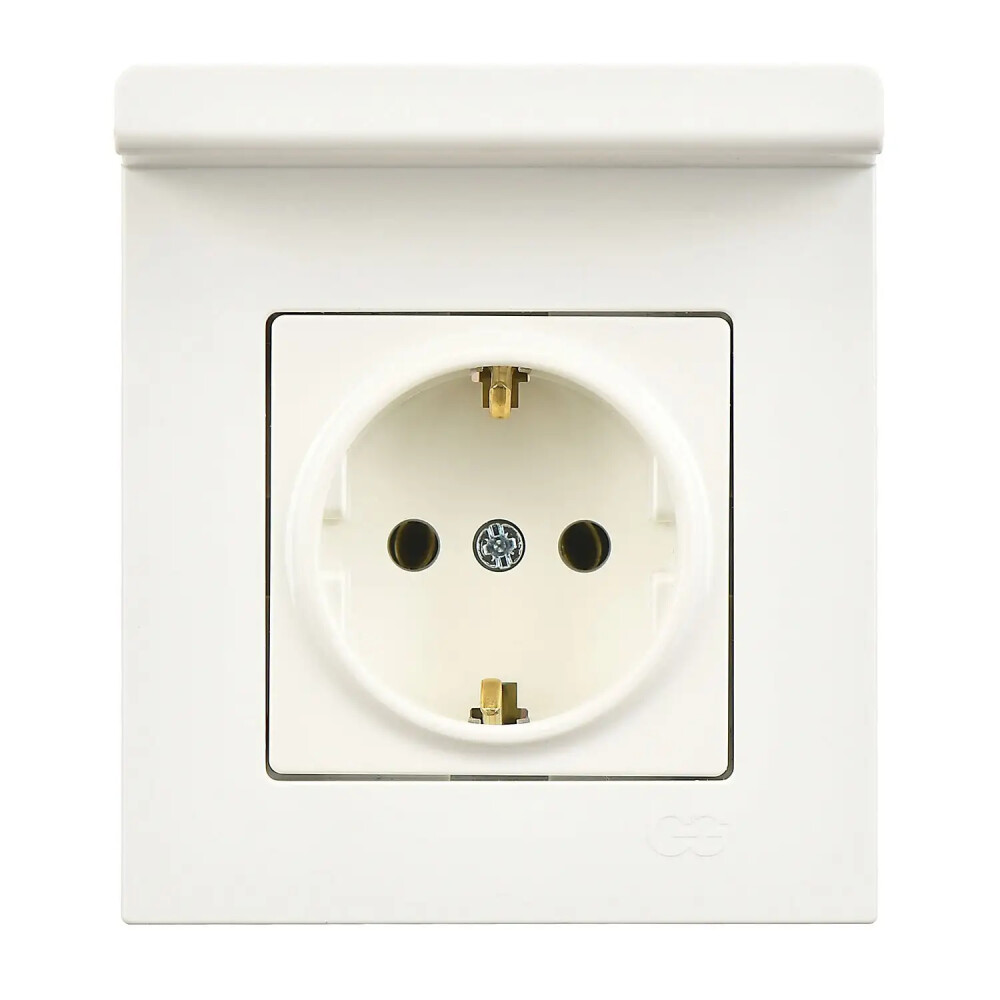 Eqona Pratik Telefon Tutucu Topraklı Priz, Fildişi Beyazı - Günsan Elektrik