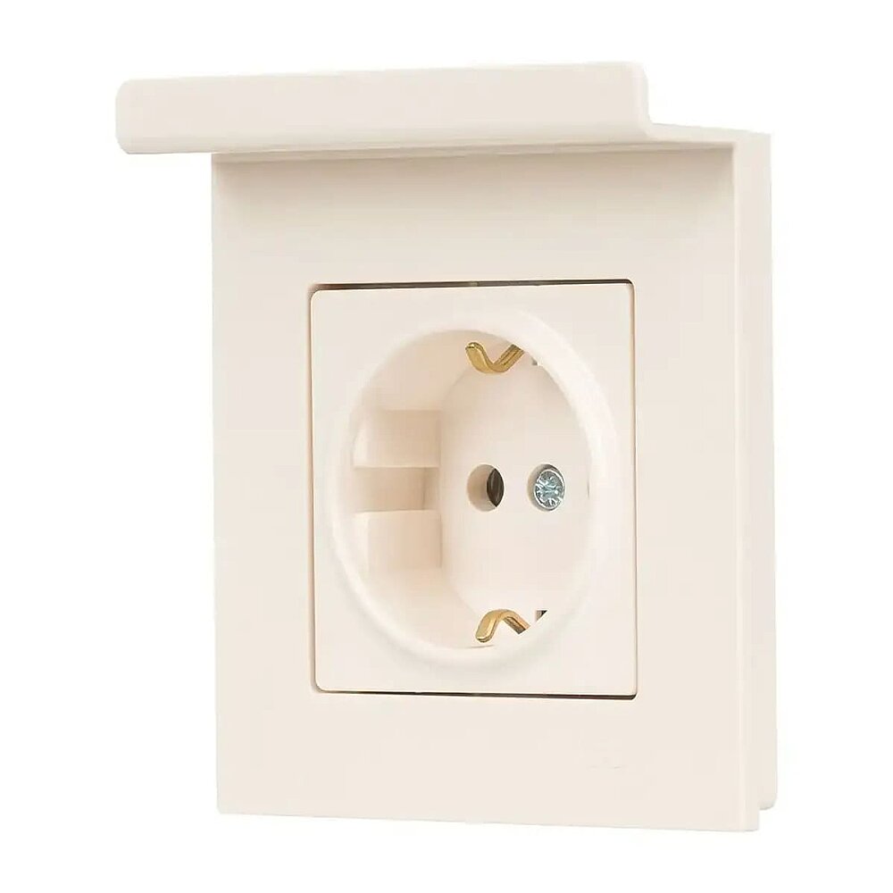 Eqona Pratik Telefon Tutucu Topraklı Priz, Krem - 2