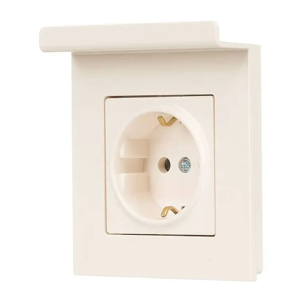 Eqona Pratik Telefon Tutucu Topraklı Priz, Krem - 2