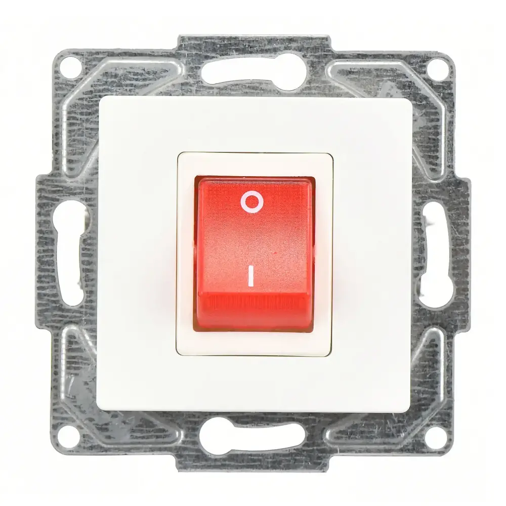 Eqona / Radius / Neoline Boiler Anahtar, Beyaz (Mekanizma + Tuş/Kapak) 