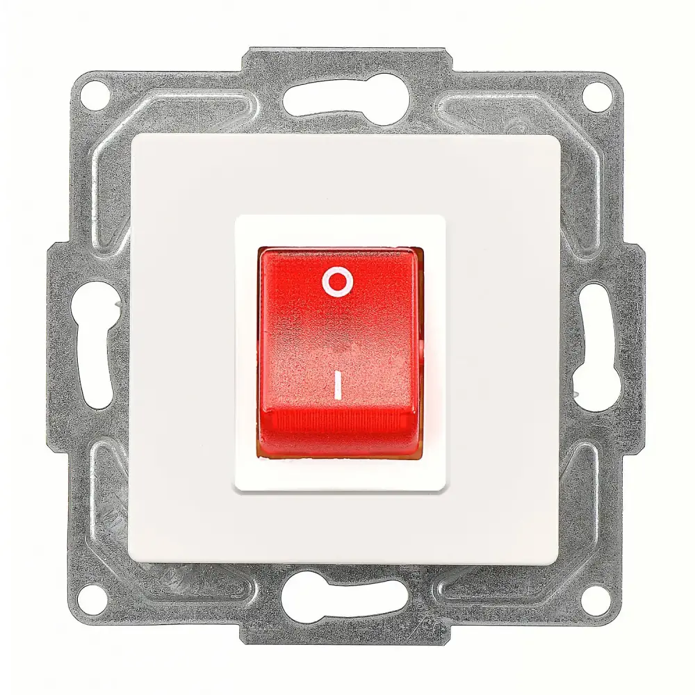 Eqona / Radius / Neoline Boiler Anahtar, Fildişi Beyazı (Mekanizma + Tuş/Kapak) 