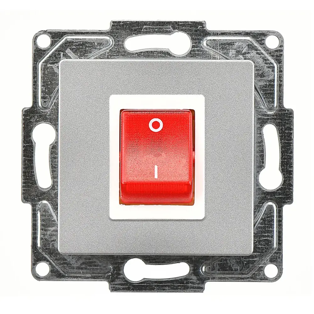 Eqona / Radius / Neoline Boiler Anahtar, Gümüş (Mekanizma + Tuş/Kapak) 