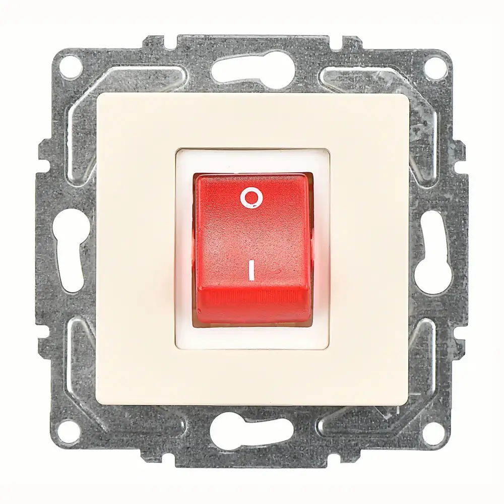 Eqona / Radius / Neoline Boiler Anahtar, Krem (Mekanizma + Tuş/Kapak) 