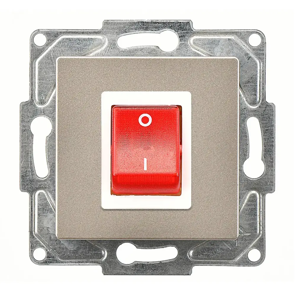 Eqona / Radius / Neoline Boiler Anahtar, Metalik Bej (Mekanizma + Tuş/Kapak) 