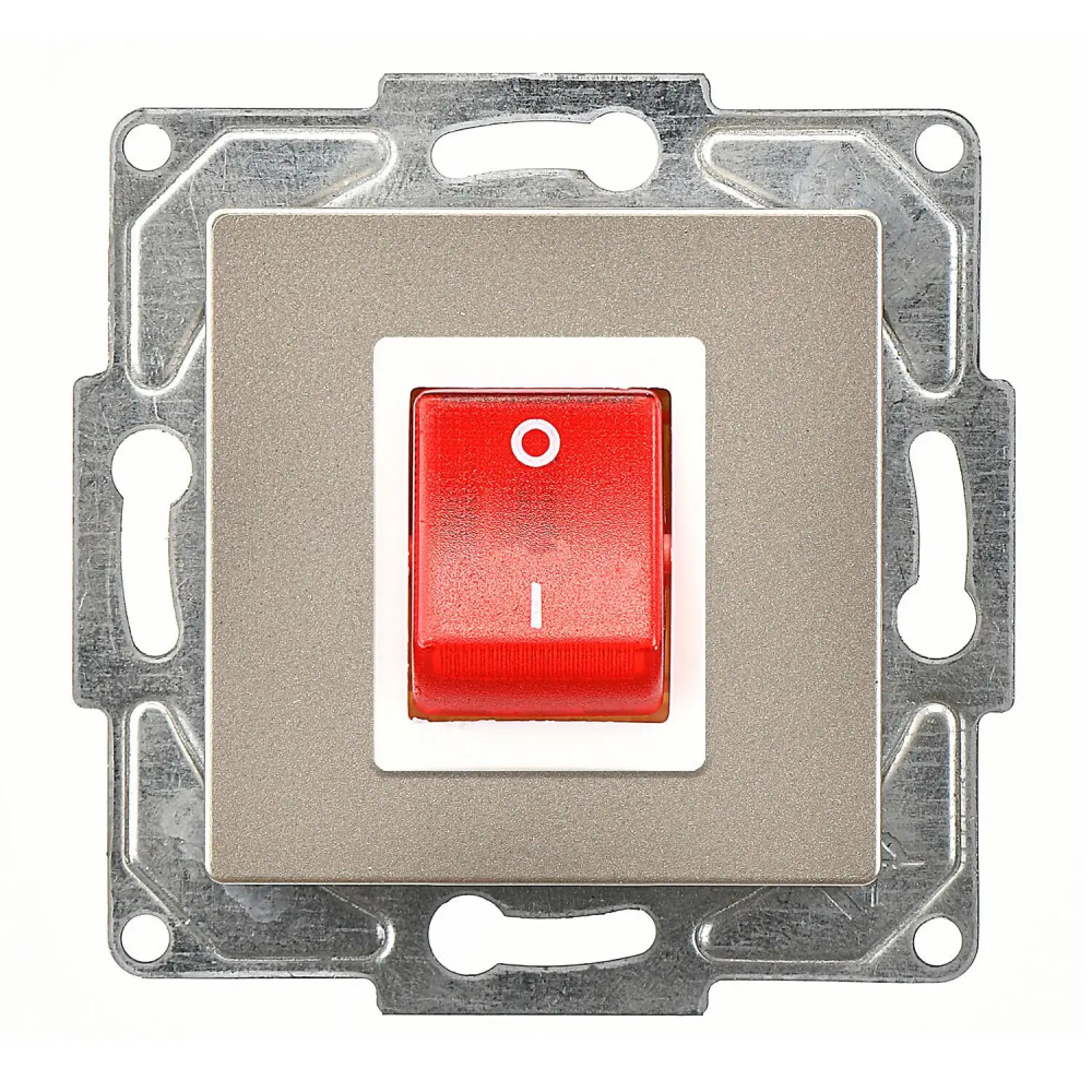 Eqona / Radius / Neoline Boiler Anahtar, Metalik Bej (Mekanizma + Tuş/Kapak) - Günsan Elektrik