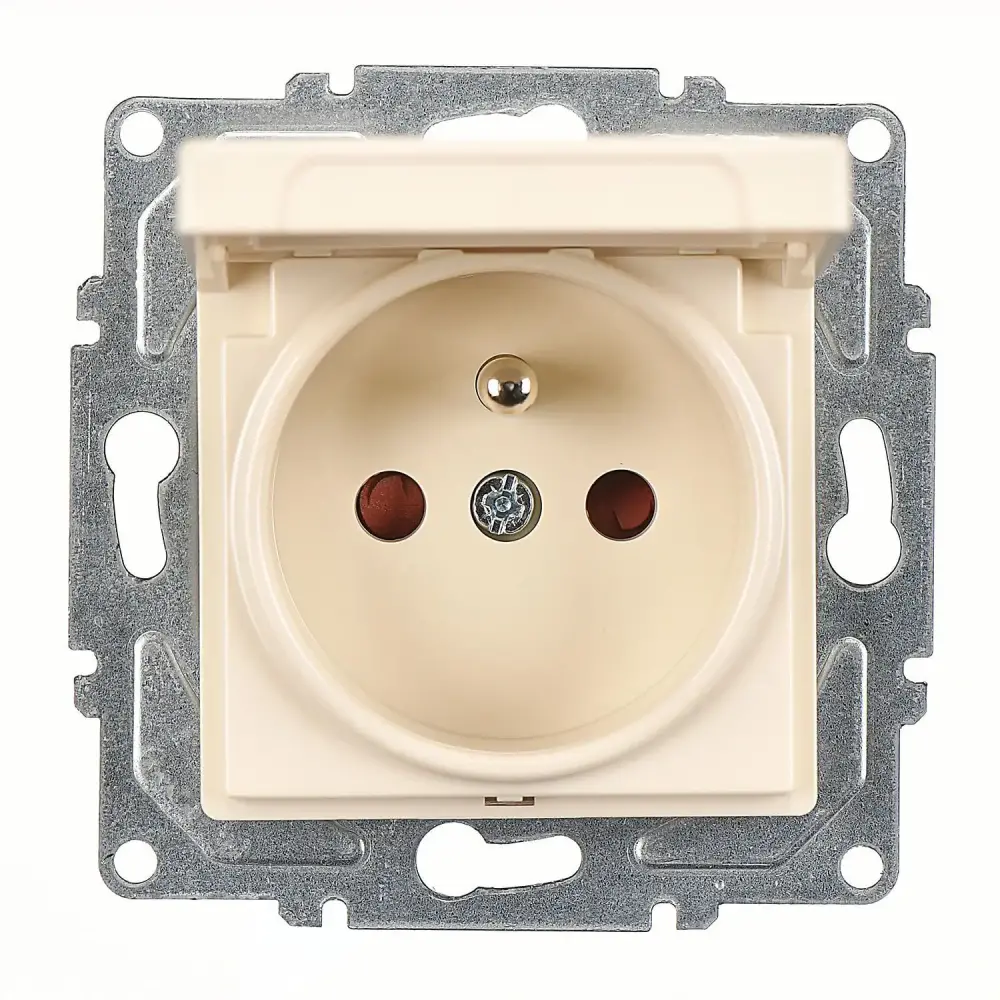 Eqona / Radius / Neoline Çocuk Korumalı Kapaklı UPS Priz, Krem (Mekanizma + Tuş/Kapak) - 1