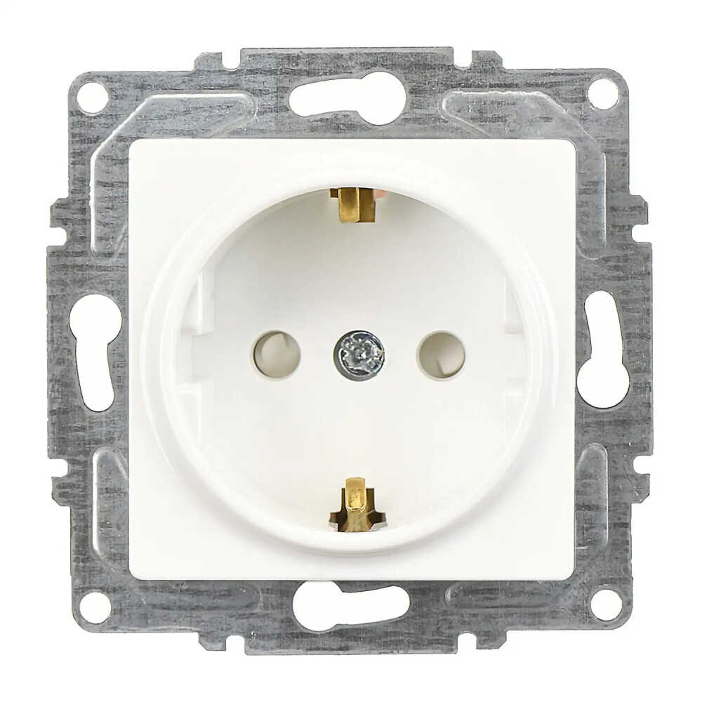 Eqona / Radius / Neoline Çocuk Korumalı Topraklı Priz (klipsli), Beyaz (Mekanizma + Tuş/Kapak) - Günsan Elektrik