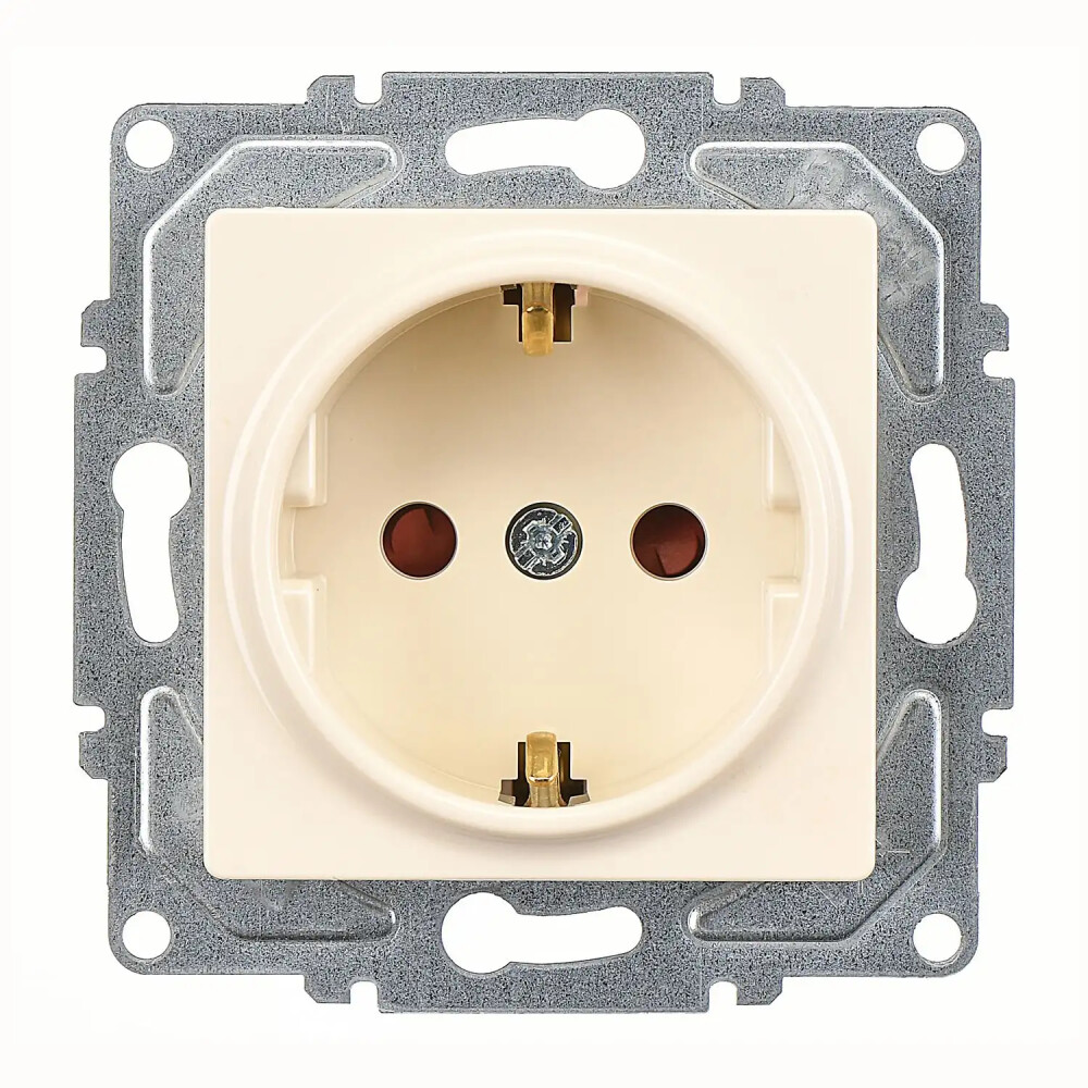 Eqona / Radius / Neoline Çocuk Korumalı Topraklı Priz, Krem (Mekanizma + Tuş/Kapak) - Günsan Elektrik