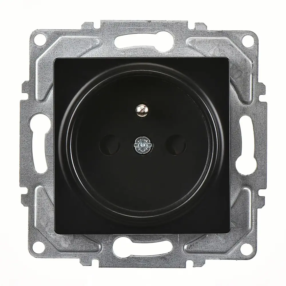 Eqona / Radius / Neoline Çocuk Korumalı UPS Priz (klipsli), Metalik Siyah (Mekanizma + Tuş/Kapak) 