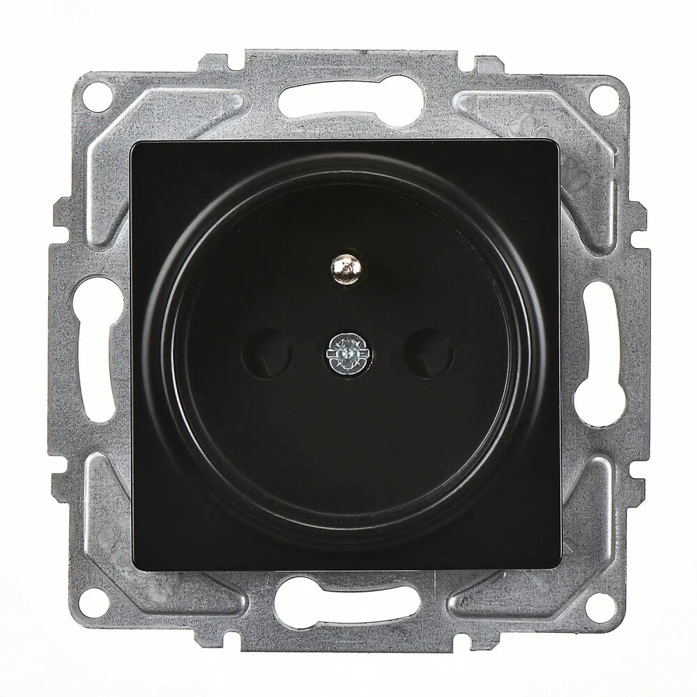 Eqona / Radius / Neoline Çocuk Korumalı UPS Priz (klipsli), Metalik Siyah (Mekanizma + Tuş/Kapak) - Günsan Elektrik