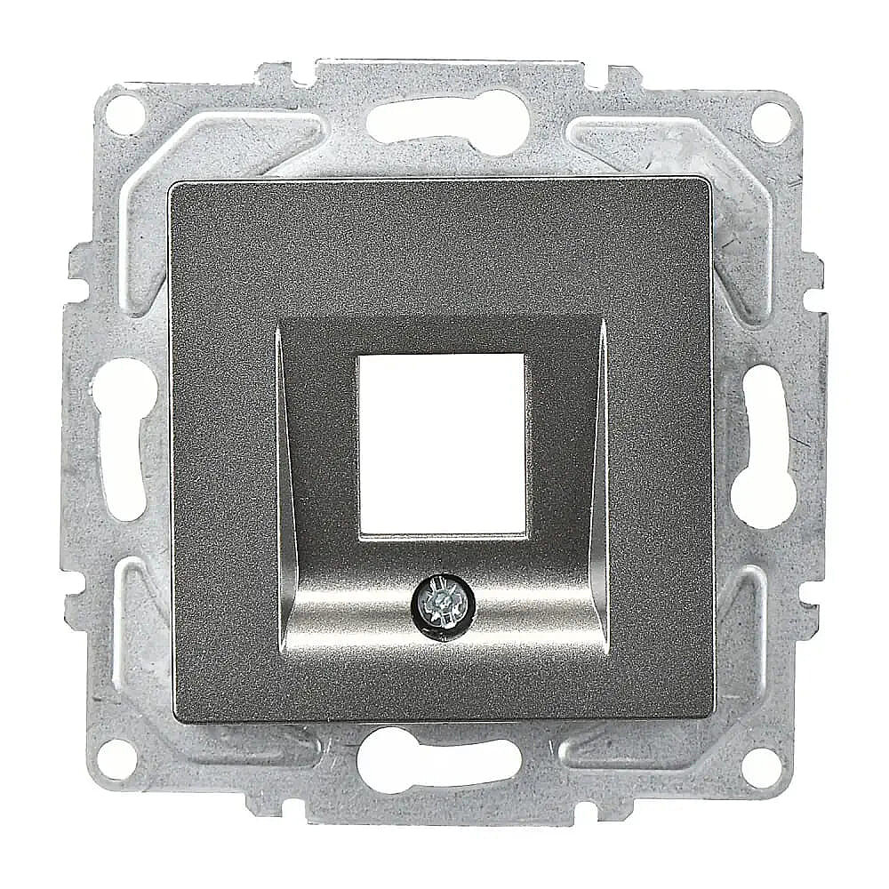 Data Socket Faceplate, w/o Connector, Smoked Gray - Günsan