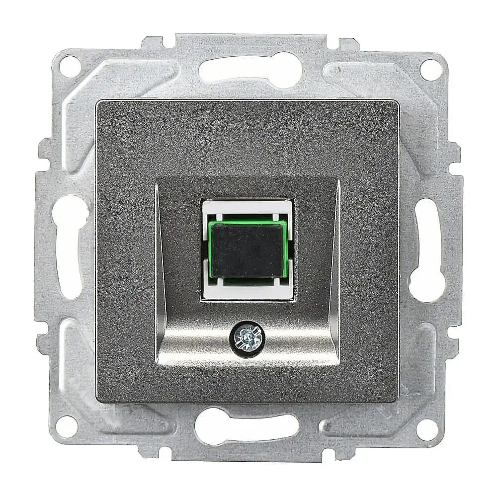 Eqona / Radius / Neoline Fiber Optik Data Prizi, Füme (Mekanizma + Tuş/Kapak) - Günsan