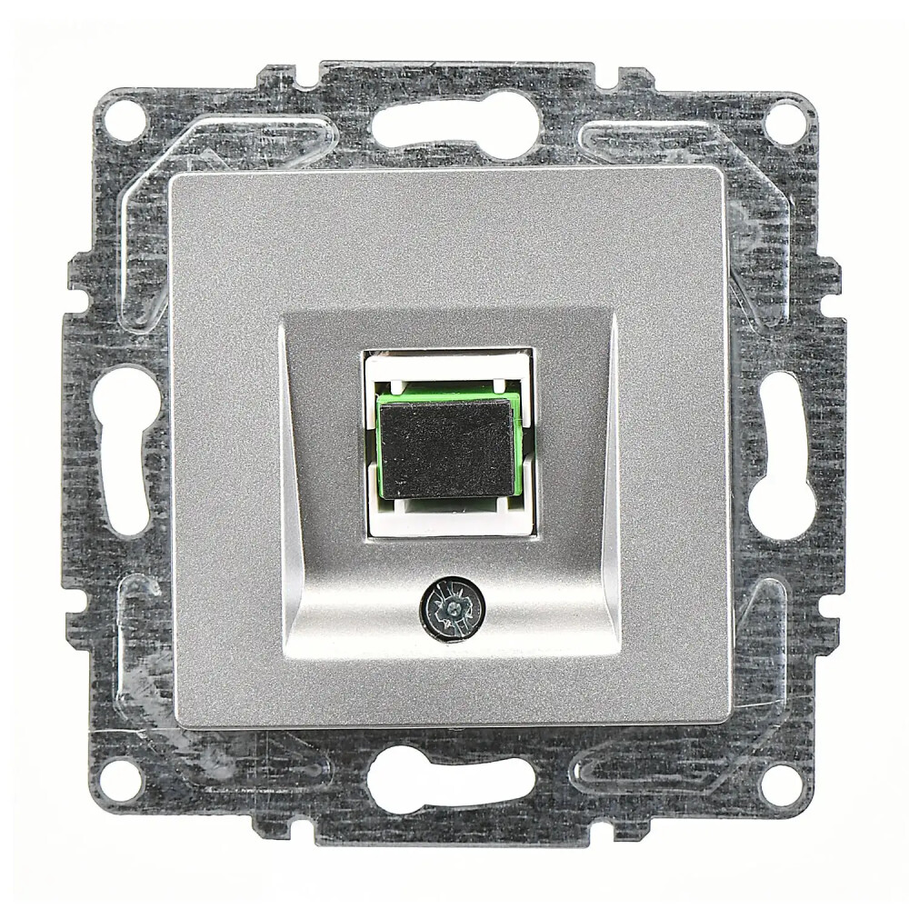 Eqona / Radius / Neoline Fiber Optik Data Prizi, Gümüş (Mekanizma + Tuş/Kapak) - Günsan Elektrik