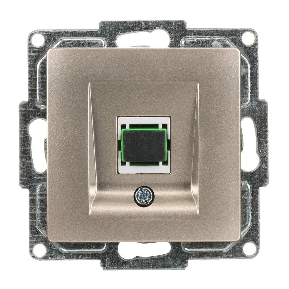 Eqona / Radius / Neoline Fiber Optik Data Prizi, Metalik Bej (Mekanizma + Tuş/Kapak) - Günsan Elektrik