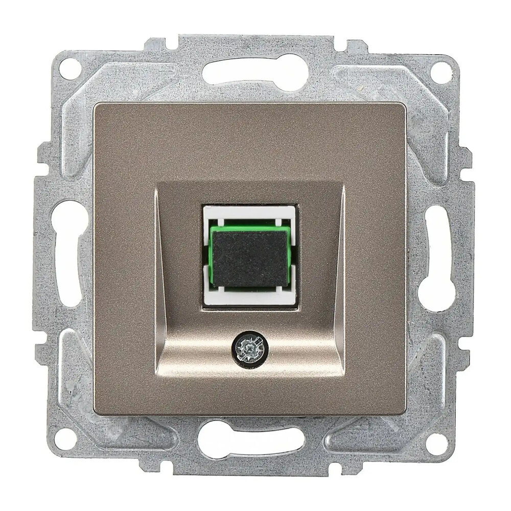 Eqona / Radius / Neoline Fiber Optik Data Prizi, Mocha (Mekanizma + Tuş/Kapak) - Günsan Elektrik