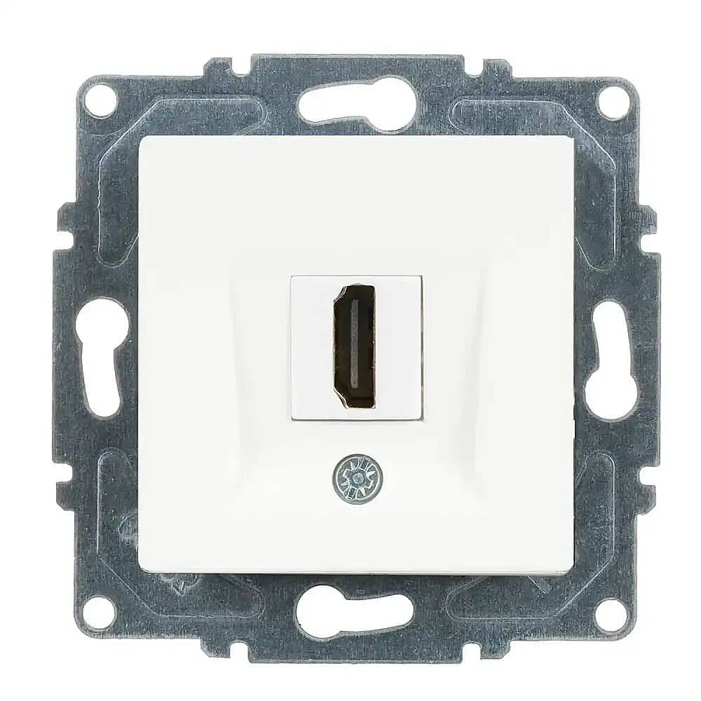 Eqona / Radius / Neoline HDMI Prizi, Beyaz (Mekanizma + Tuş/Kapak) - 1