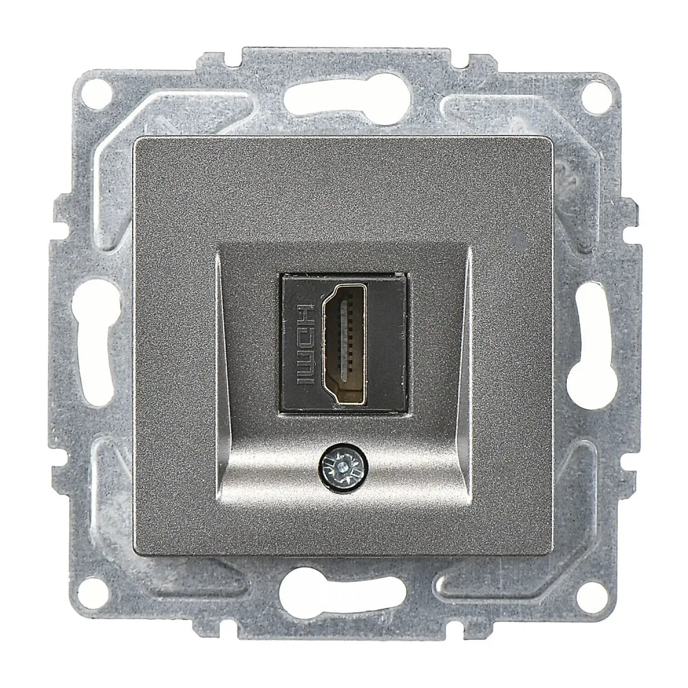 Eqona / Radius / Neoline HDMI Prizi, Füme (Mekanizma + Tuş/Kapak) - Günsan Elektrik