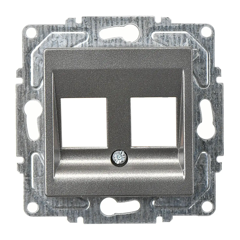 Eqona / Radius / Neoline İkili Data Priz (Jaksız), Füme (Mekanizma + Tuş/Kapak) - Günsan Elektrik