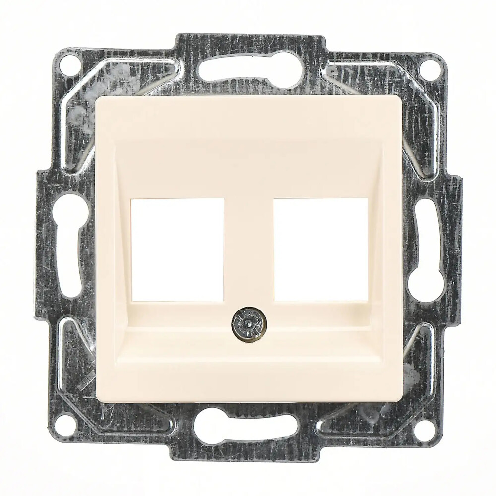 Eqona / Radius / Neoline İkili Data Priz (Jaksız), Krem (Mekanizma + Tuş/Kapak) - Günsan