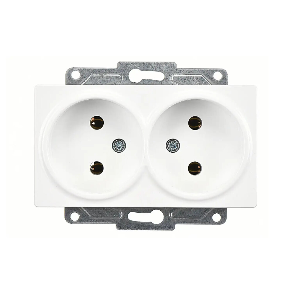 Eqona / Radius / Neoline İkili Priz, Beyaz (Mekanizma + Tuş/Kapak) - Günsan