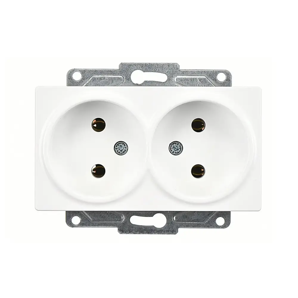 Eqona / Radius / Neoline İkili Priz, Beyaz (Mekanizma + Tuş/Kapak) - 1